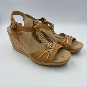 SPERRY tan leather cork wedge sandals size 10